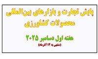 پایش تجارت و بازارهای بین‌المللی محصولات کشاورزی  هفته اول دسامبر 2025 (منتهی به 14 آذر‌ماه)