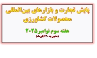 پایش تجارت و بازارهای بین‌المللی محصولات کشاورزی  هفته سوم نوامبر2025 (منتهی به 30 آبان‌ماه)