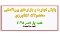 پایش تجارت و بازارهای بینالمللی محصولات کشاورزی هفته اول اکتبر ۲۰۲۵ (منتهی به ۱۱ مهرماه)