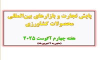 پایش تجارت و بازارهای بینالمللی محصولات کشاورزی هفته چهارم آگوست ۲۰۲۵ (منتهی به ۷ شهریورماه)